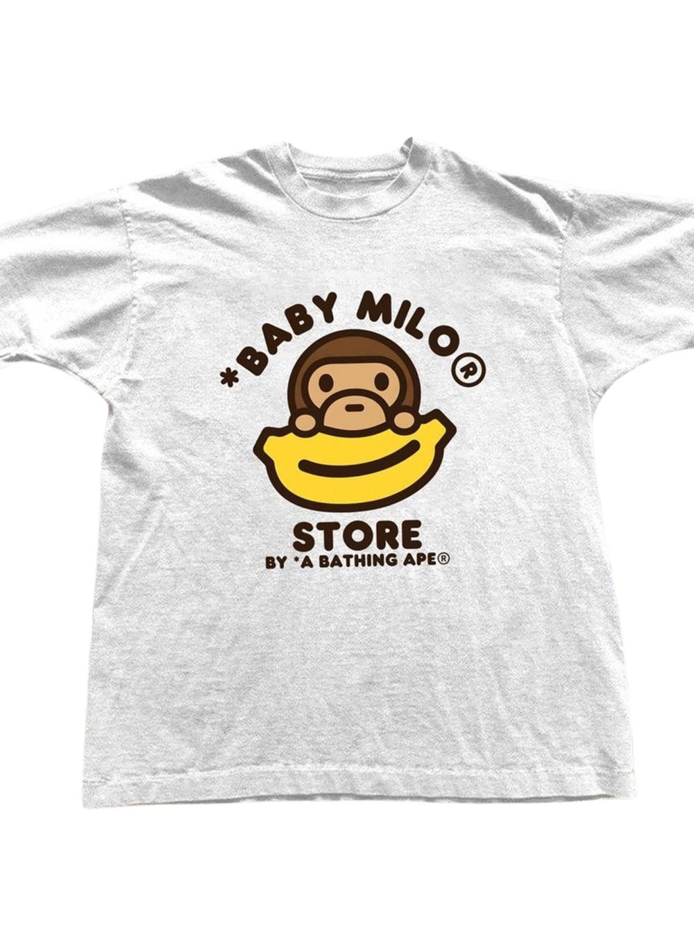 Gildan Baby Milo White T-Shirt with Yellow Banana Graphic